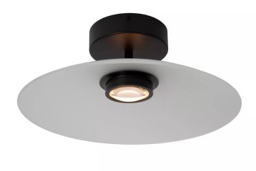 Lucide Menga - plafondlamp - Ø 40 x 16 cm - 12W dimbare LED incl. - opaal