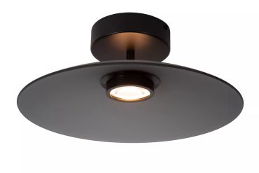 Lucide Menga - plafondlamp - Ø 40 x 16 cm - 12W dimbare LED incl. - gerookt