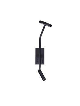 Nova Luce Logos - wandlamp - 10 x 46 x 12,5 cm - 9W LED incl. - zandzwart