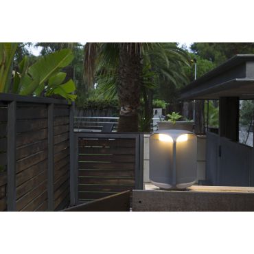Faro Bu-Oh - tuinpaal - 11,5 x 11,5 x 26,5 cm - 12W LED incl. - IP65 - donkergrijs