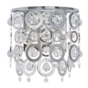 Searchlight Nova - wandverlichting met trekschakelaar - 23 x 25 cm - chroom