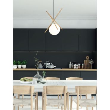 Maxlight Xena - hanglamp - 140 x 17 x 40 cm - messing