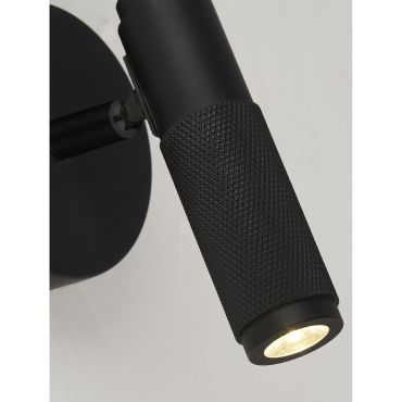 Searchlight Handlebar - wandverlichting - 8,5 x 8,5 x 13,5 cm - 3W LED incl. - zwart