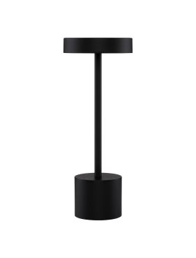 Nova Luce Fumo - oplaadbare tafellamp - Ø 11,8 x 30 cm - 2W dimbare LED incl. - IP54 - donker zwart
