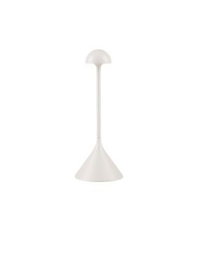 Nova Luce Dalt - oplaadbare tafellamp buiten - Ø 9,5 x 25 cm - 1W dimbare LED incl. - IP54 - zandwit