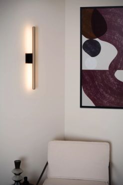 Lucide Braga - wandlamp - 10 x 8 x 62 cm - koffie