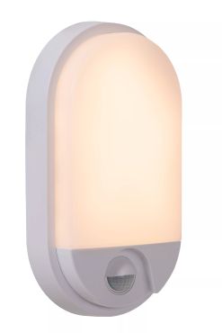 Lucide Hups IR - buiten wandlamp met sensor - 11,9 x 4,5 x 21,2 cm - 10W LED incl. - IP54 - wit