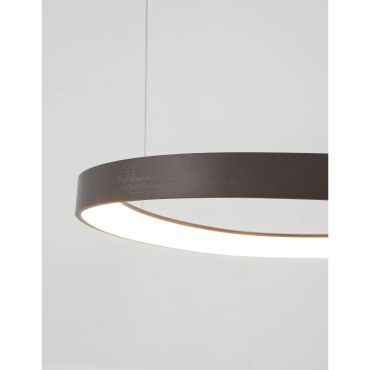 Nova Luce Esteva - hanglamp - Ø 65 x 150 cm - 48W dimbare LED incl. - koffie bruin