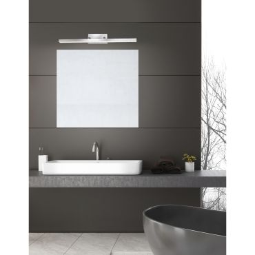 Nova Luce Modena - spiegellamp - 63 x 7,5 x 7,5 cm - 18W LED incl. - IP44 - chroom
