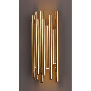 Maxlight Organic - wandverlichting - 19 x 10 x 43 cm - 8 x 1W dimbare LED incl. - goud