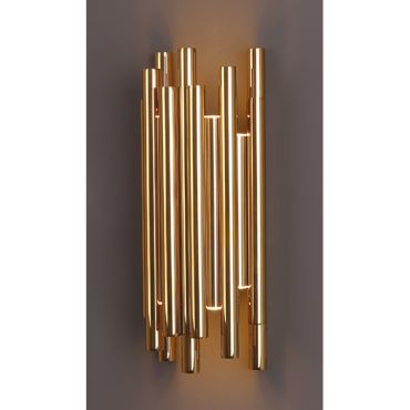 Maxlight Organic - wandverlichting - 19 x 10 x 43 cm - 8 x 1W LED incl. - goud