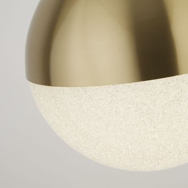 Searchlight Marbles - hanglamp - Ø 25 x 150 cm - 22W dimbare LED incl. - satijn messing