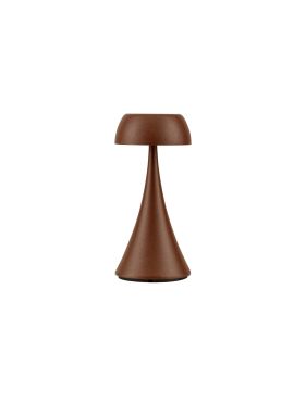 Nova Luce Ycro - oplaadbare tafellamp buiten - Ø 8 x 17,5 cm - 2W dimbare LED incl. - IP54 - corten
