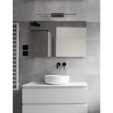Nova Luce Mondrian - spiegellamp - 62 x 14 x 6 cm - 20W LED incl. - IP44 - zand zwart