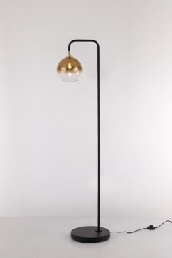Artdelight Djano - vloerlamp - 30 x 23 x 150cm - zwart met goud