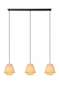 Lucide Tribute 3L - hanglamp - 120 x 25 x 150 cm - beige