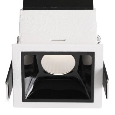 Nova Luce Sorel - inbouwspot - 62 x 62 mm, 58 x 57 mm inbouwmaat - 7W LED incl. - wit en zwart