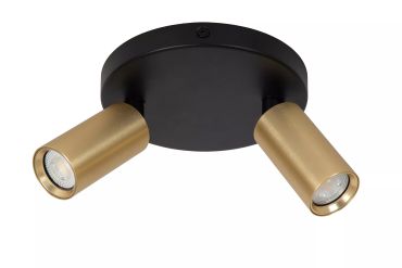 Lucide Ritmo - opbouwspot 2L - Ø 15 x 11,1 cm - zwart met goud