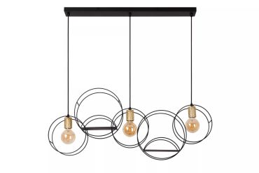 Lucide Circle - hanglamp 3L - 104 x 15 x 160 cm - zwart