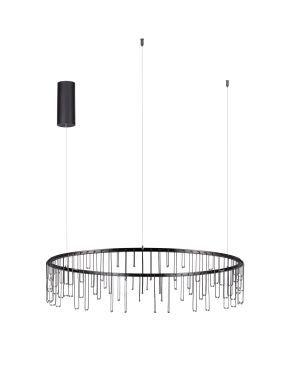 Nova Luce Stellar - hanglamp - Ø 80 x 150 cm - 31W dimbare LED incl. - zwart chroom