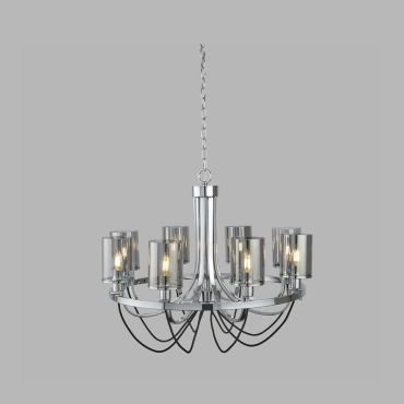 Searchlight Catalina - luster - Ø 70 x 124 cm - chroom