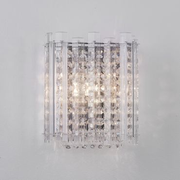 Nova Luce Element - wandverlichting - 18 x 11 x 22 cm - chroom en transparant