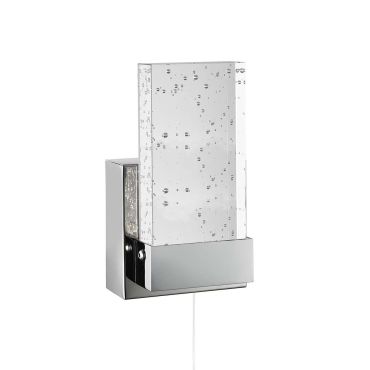 Searchlight Bathroom - wandverlichting met trekschakelaar - 10 x 17 cm - 4,5W LED incl. - IP44 - chroom