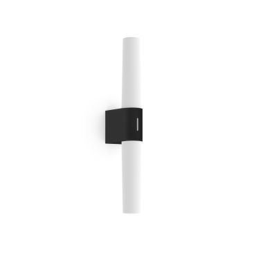 Nordlux Helva Double Basic - wandverlichting - 10,6 x 5,7 x 42,5 cm - 9W LED incl. - IP44 - zwart
