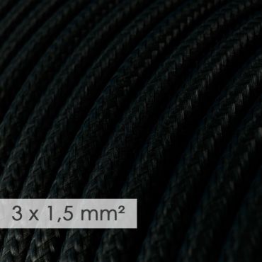 Creative Cables - 3x1,5mm² textielsnoer - per 100 cm - zwart