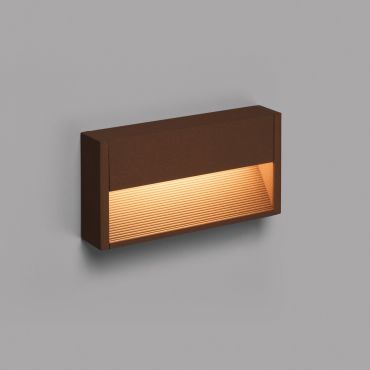 Faro Grada - wandverlichting - 25 x 4,6 x 12,8 cm - 6W LED incl. - IP54 - roestbruin