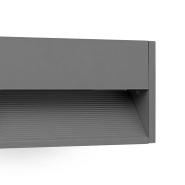 Faro Grada - wandverlichting - 25 x 4,6 x 12,8 cm - 6W LED incl. - IP54 - donkergrijs