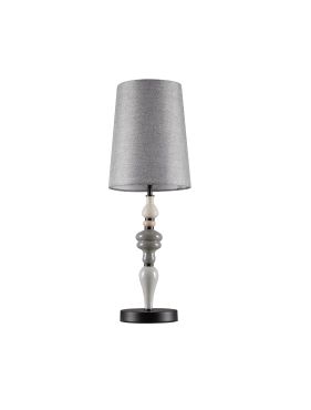 Nova Luce Damo - tafellamp - Ø 22 x 62 cm - mat zwart, grijs en bruin