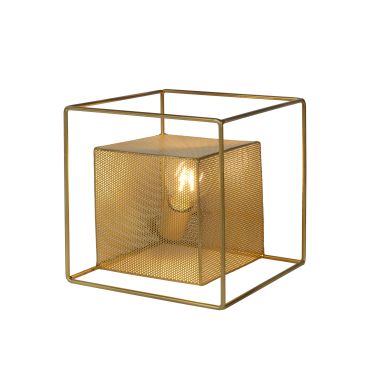 Lucide Morris - tafellamp - 22,5 x 22,5 x 22,5 cm - mat goud en messing