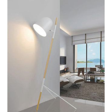 Artdelight Sensa - staanlamp - 150 cm - wit en lichtbruin
