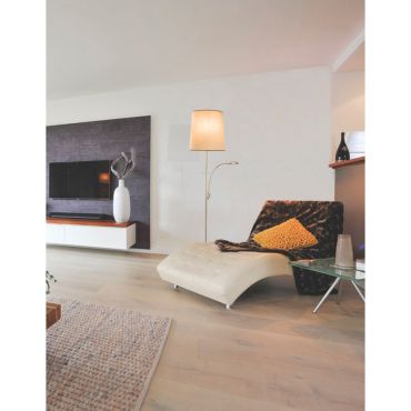 Artdelight Hugo - staanlamp - 175 cm - 5W LED incl. - mat staal en bruin