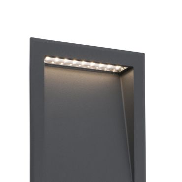 Faro Soun - inbouw wandverlichting - 19,3 x 7,3 x 23,8 cm - 8W LED incl. - IP65 - donkergrijs