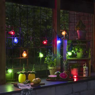 Konstsmide - decoratieve party lichtset - 4,5m lengte met 10m snoer - 10 LED lampen incl. - 4W - IP44 - multikleur