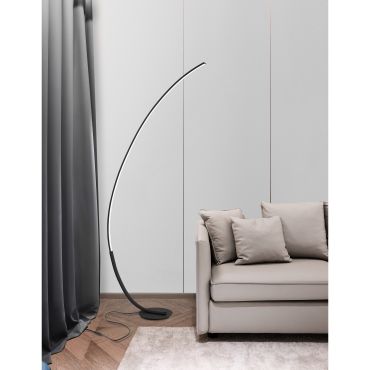 Nova Luce Premium - staanlamp - 94 x 26 x 172 cm - 30W dimbare LED incl. - zand zwart