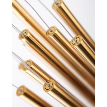 Maxlight Organic - hanglamp - Ø 20 x 180 cm - 10 x 1W dimbare LED incl. - goud