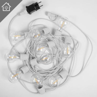 New Garden Garland Allegra - lichtslinger op zonne-energie - 8m slinger waarvan 3m snoer - 10 LED-lampen incl. - IP44 -  wit