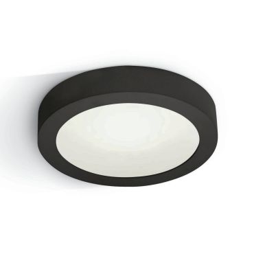 ONE Light LED Plafo Round - plafondverlichting - Ø 24 x 3,9 cm - 16W LED incl. - zwart - witte lichtkleur