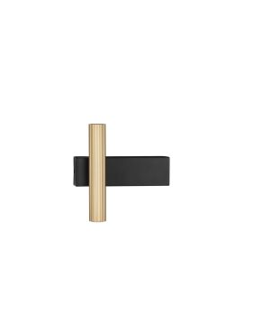 Nova Luce Paron - wandlamp - 5,5 x 15 x 15 cm - 6W LED incl. - zandzwart en goud
