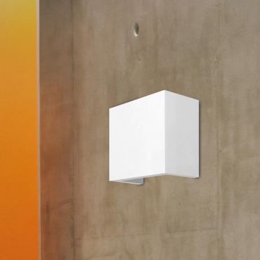Nova Luce Sandro Square - wandlamp - 12 x 12 x 7 cm - wit gips