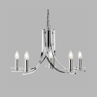 Searchlight Ascona - luster - Ø 62 x 90 cm - chroom