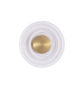 Nova Luce Onrid - wandlamp - Ø 18 x 4,5 cm - 5W LED incl. - goud