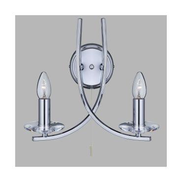 Searchlight Ascona - wandverlichting met trekschakelaar - 30 x 29 cm - chroom