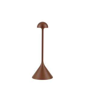 Nova Luce Dalt - oplaadbare tafellamp buiten - Ø 9,5 x 25 cm - 1W dimbare LED incl. - IP54 - corten