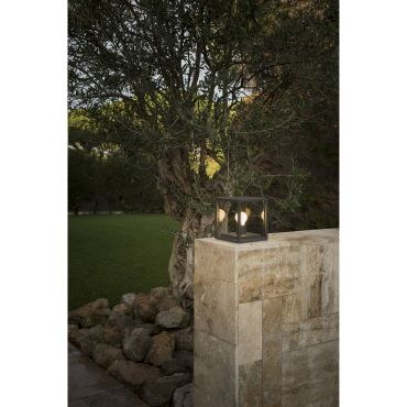 Faro Nala - sokkellamp - 20 x 18 x 22 cm - IP54 - donkergrijs