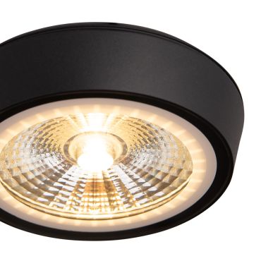 Maxlight Charon - plafondverlichting - Ø 12,8 x 3  cm - 12W LED incl. - IP65 - mat zwart