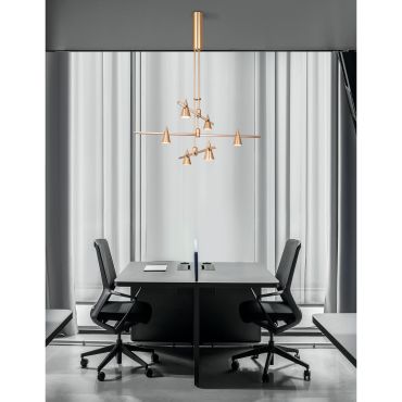 Nova Luce Fedon - magnetische lineaire structuur - 80 x 110 cm - geschikt tot maximum 100W LED - satijn goud